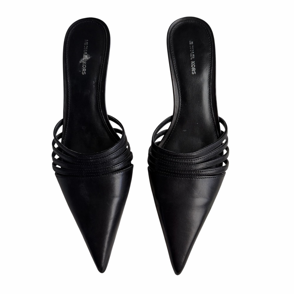 michael kors black kitten heel pumps